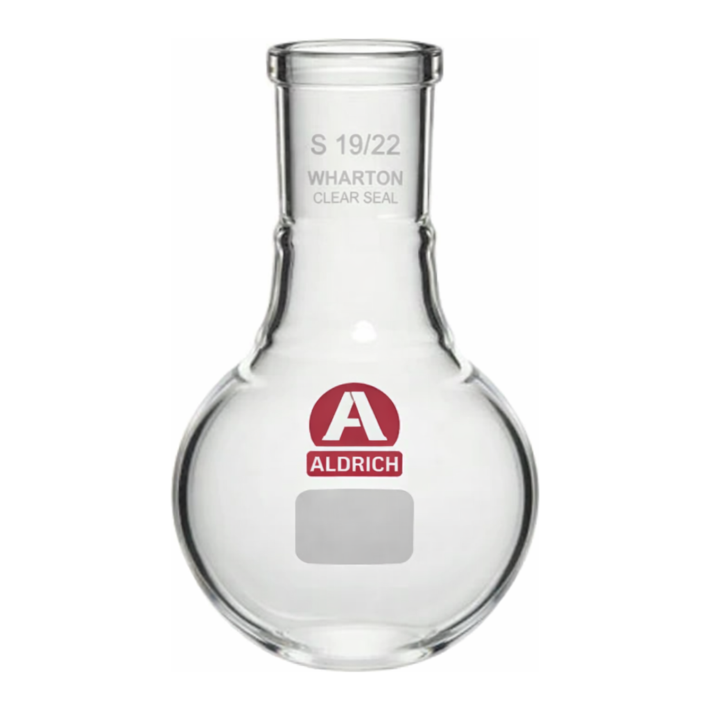 Merck Aldrich single-neck round-bottom flask with Clear-Seal joint
