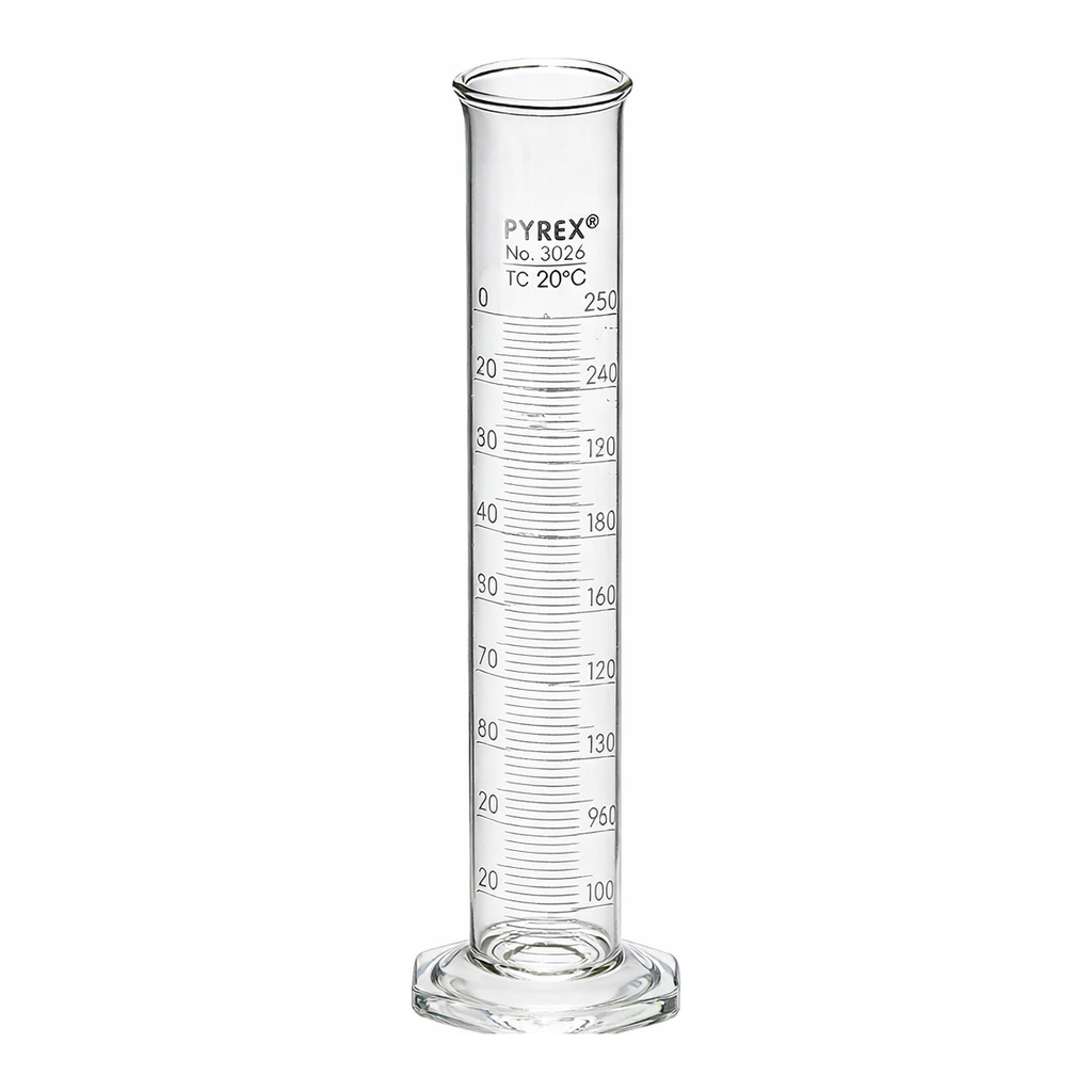Merck Pyrex double metric scale economy grade graduated cylinder