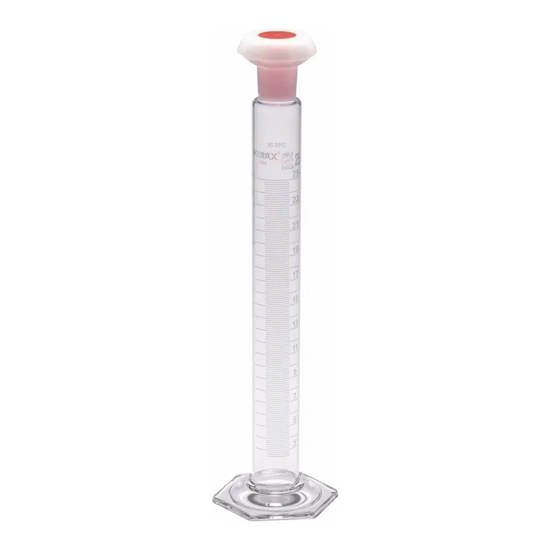 Merck Pyrex Measuring cylinder, class B, white graduations, with polyethylene stopper
