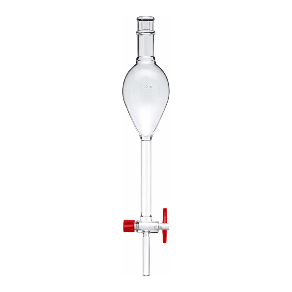 Merck Pyrex Separating funnel, Gilson style with PTFE key