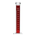Merck Pyrex Lifetime Red single metric scale graduated cylinder, with reinforced bead