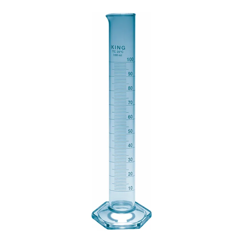 Merck Pyrex measuring cylinder with spout, Class B