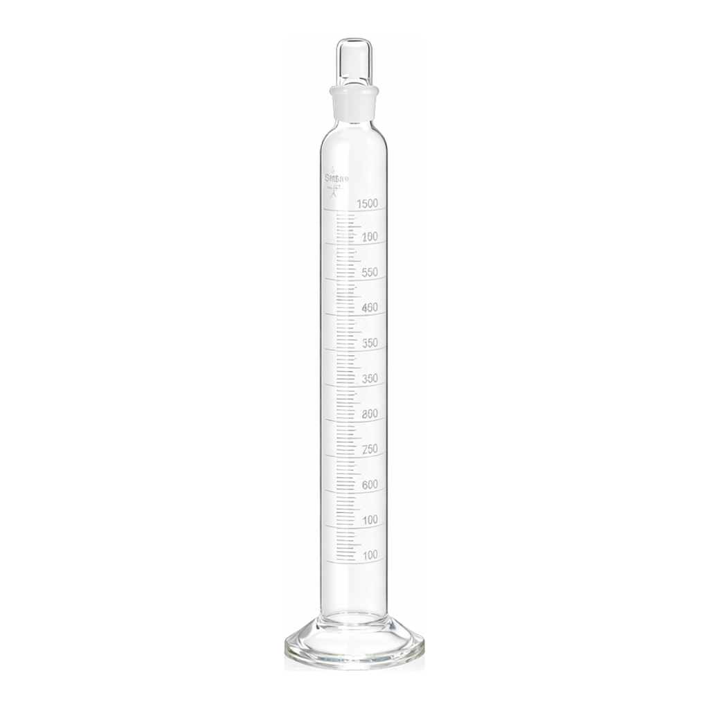 Merck Pyrex serialized/certified graduated cylinder with Pyrex stopper