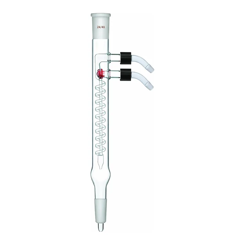 Merck Synthware coil-style reflux condenser with removable hose connections