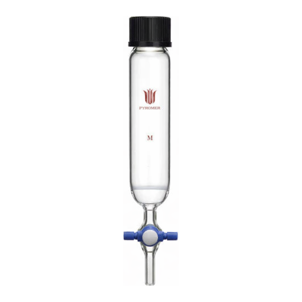 Merck Synthware peptide synthesis vessel with fritted disc and PTFE stopcock