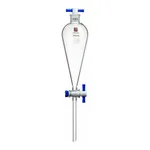 Merck Synthware Squibb-style separatory funnel with PTFE stopcock and PTFE stopper