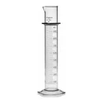 Merck Pyrex class A double metric scale graduated cylinder, with blue enamel