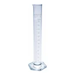 Merck Pyrex Measuring cylinder with spout, class A with white graduations