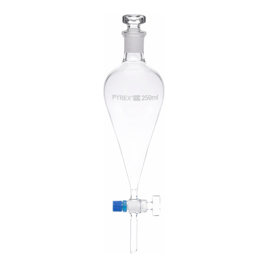 Merck Pyrex Separating funnel, conical, PTFE key