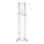 Merck Pyrex graduated cylinder, single metric scale, white enamel graduations