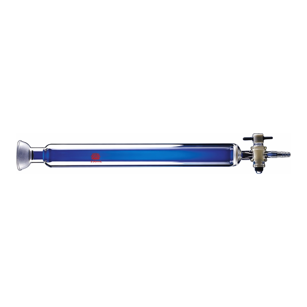 Merck Synthware chromatography column with with spherical joint, PTFE stopcock and coarse frit