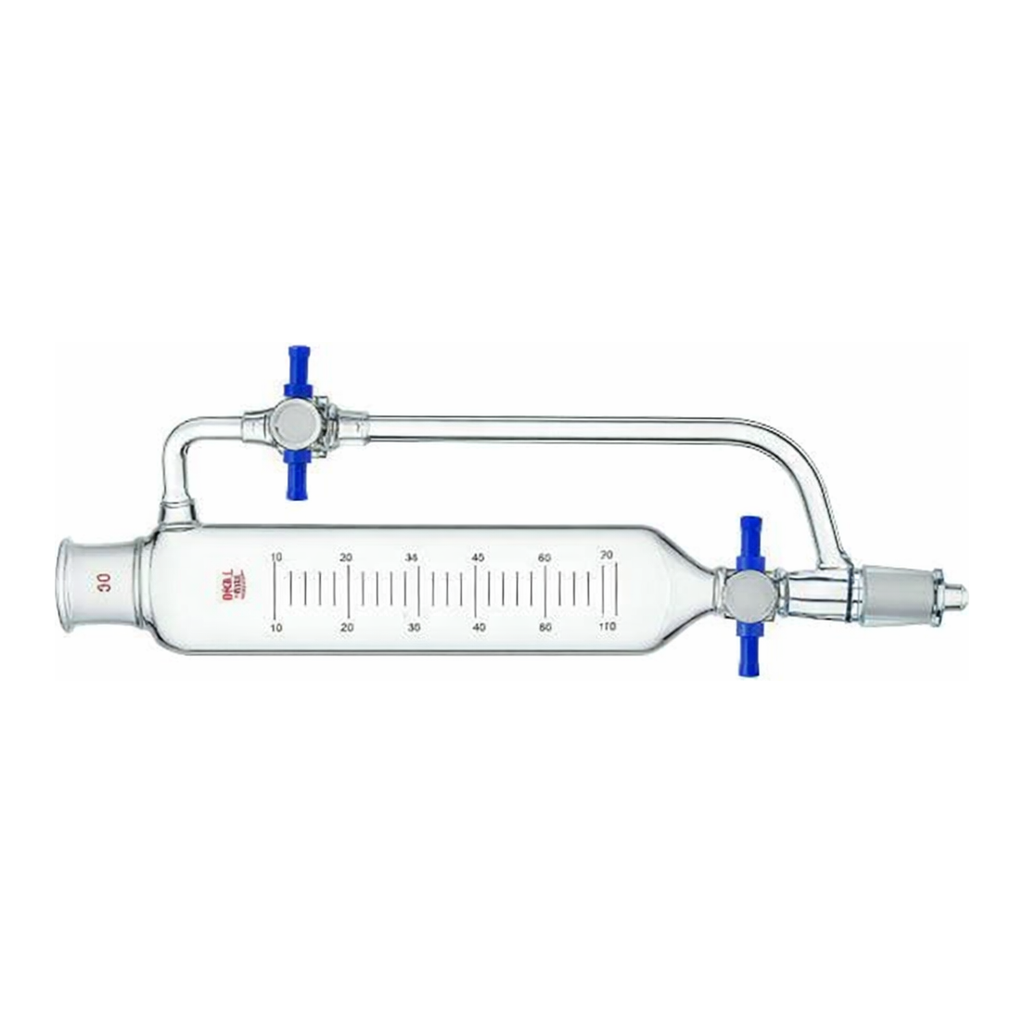Merck Synthware pressure equalizing addition funnel with PTFE stopcock in equalizing line