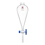 Merck Synthware Squibb-style separatory funnel with PTFE stopcock and PTFE stopper