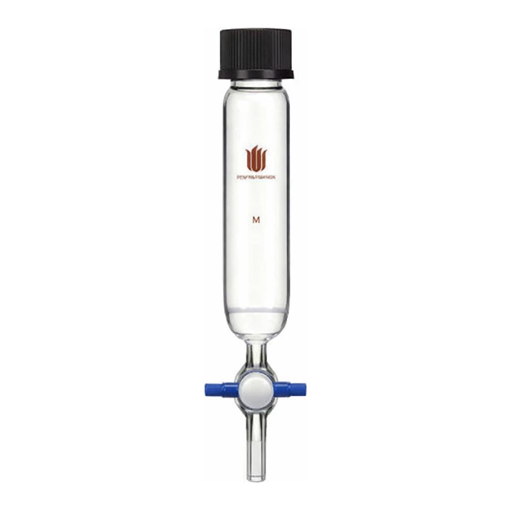 Merck Synthware peptide synthesis vessel with fritted disc and PTFE stopcock