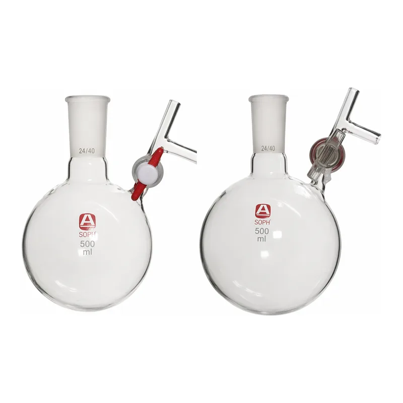 Merck Aldrich round-bottom storage flask with stopcock-equipped septum-inlet