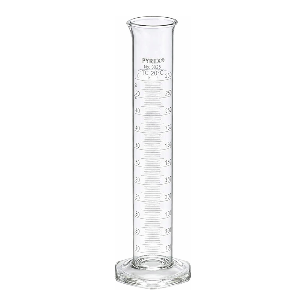Merck Pyrex double metric scale economy grade graduated cylinder