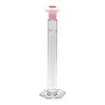 Merck Pyrex Measuring cylinder, class B, white graduations, with polyethylene stopper