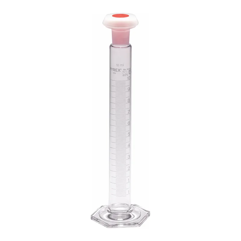 Merck Pyrex Measuring cylinder, class B, white graduations, with polyethylene stopper