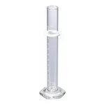 Merck Pyrex graduated cylinder, single metric scale, white enamel graduations