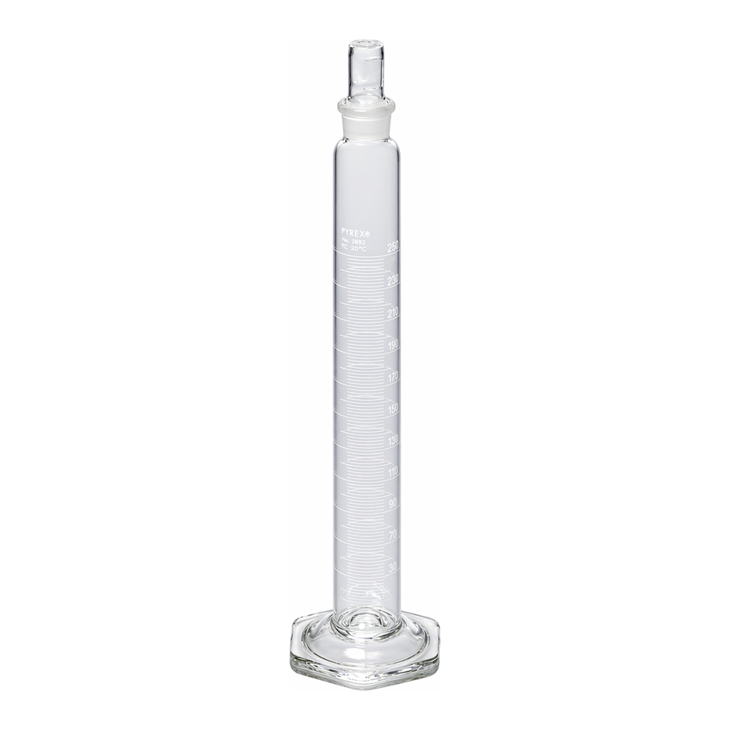 Merck Pyrex graduated cylinders with Pyrex stopper