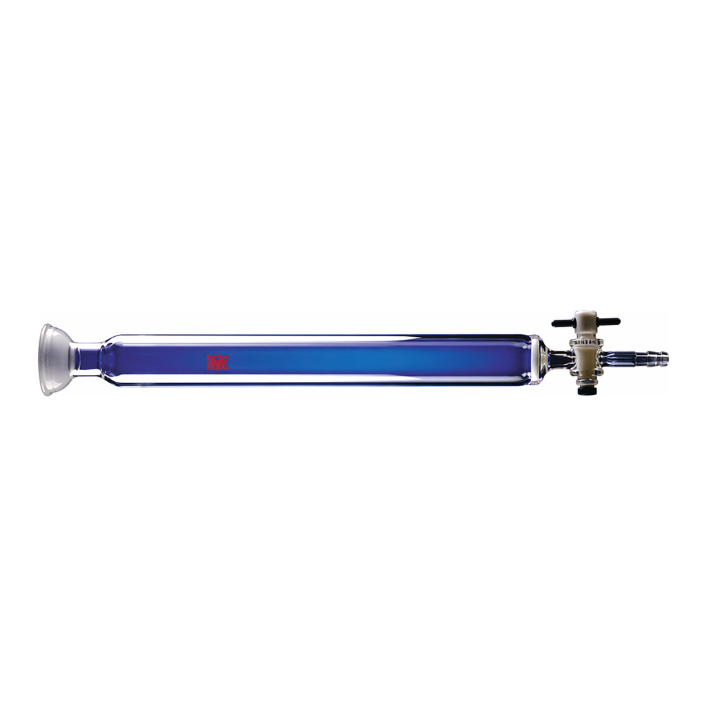 Merck Synthware chromatography column with with spherical joint, PTFE stopcock and coarse frit