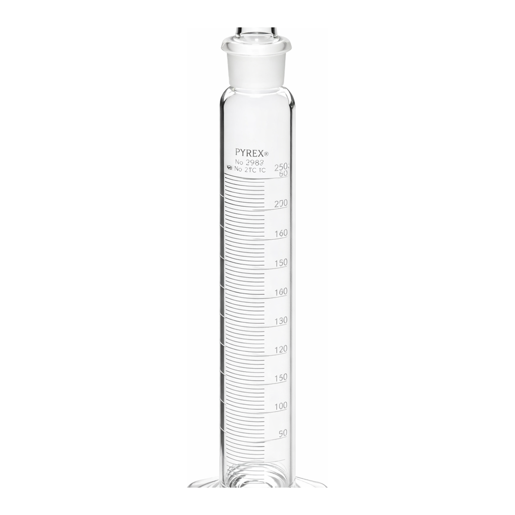 Merck Pyrex graduated cylinders with Pyrex stopper