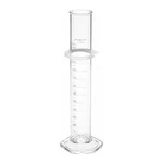 Merck Pyrex graduated cylinder, single metric scale, white enamel graduations