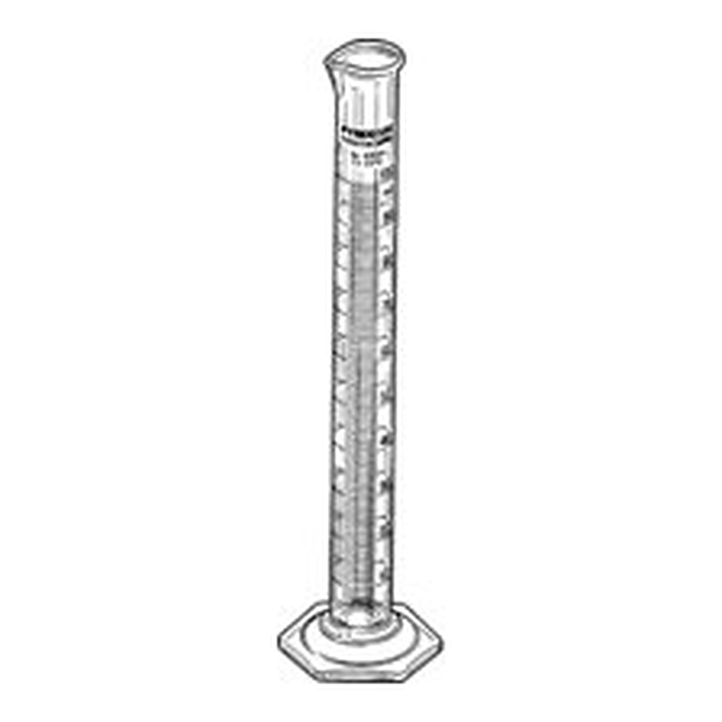 Merck PYREXPLUS single metric scale graduated cylinders, with protective coating