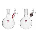 Merck Aldrich round-bottom storage flask with stopcock-equipped septum-inlet