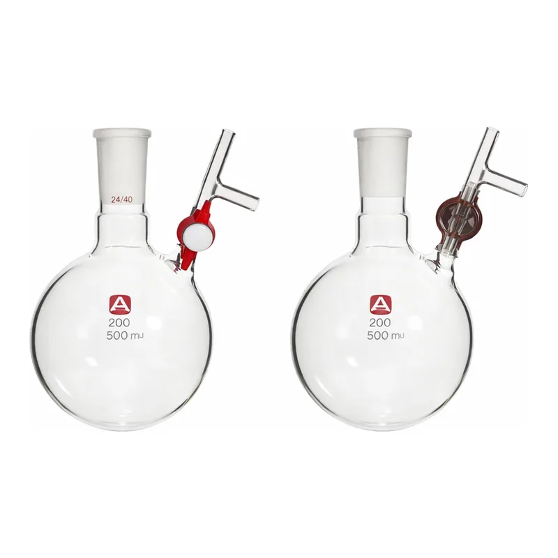 Merck Aldrich round-bottom storage flask with stopcock-equipped septum-inlet
