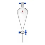 Merck Synthware Squibb-style separatory funnel with PTFE stopcock and PTFE stopper