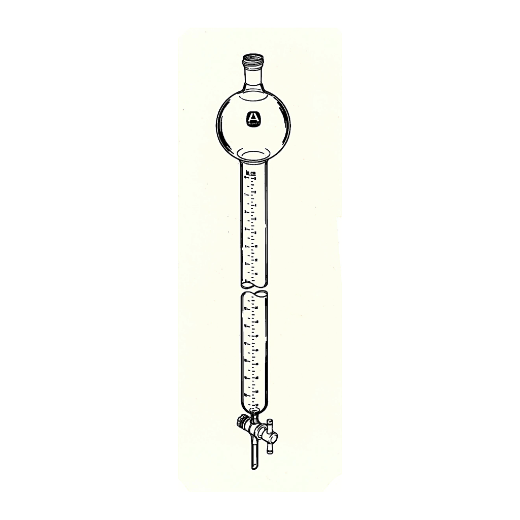 Merck Aldrich calibrated chromatography column with solvent reservoir and fritted disc