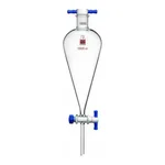 Merck Synthware Squibb-style separatory funnel with PTFE stopcock and PTFE stopper