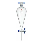 Merck Synthware Squibb-style separatory funnel with PTFE stopcock and PTFE stopper