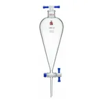 Merck Synthware Squibb-style separatory funnel with PTFE stopcock and PTFE stopper