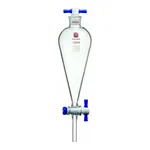 Merck Synthware Squibb-style separatory funnel with PTFE stopcock and PTFE stopper