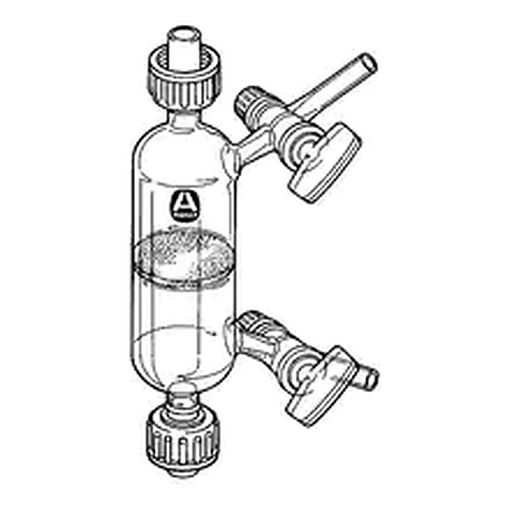 Merck Double-ended filter with a glass stopcock on each of the two side-arms