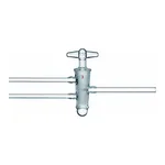Merck Synthware high vacuum double oblique glass stopcock with hollow plug