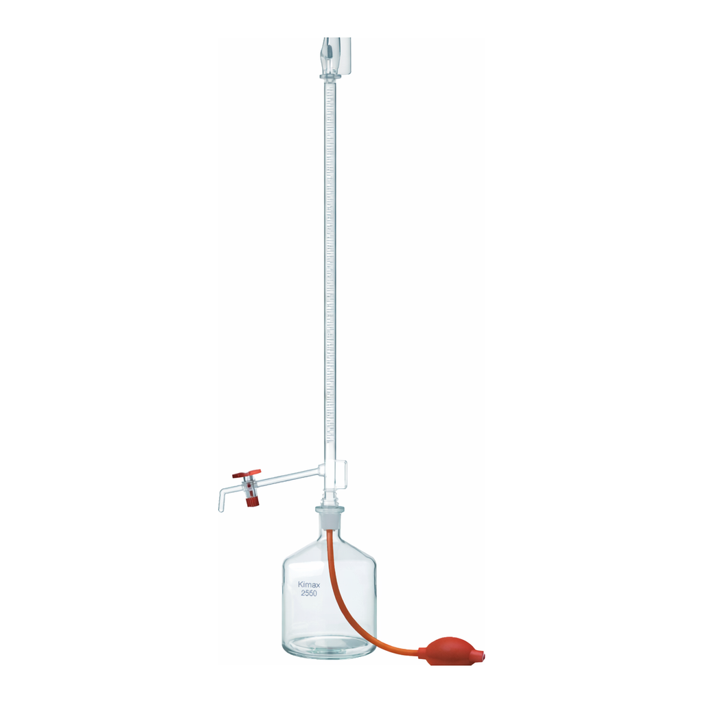Merck Pyrex Burettes, class AS, automatic zero with PTFE key