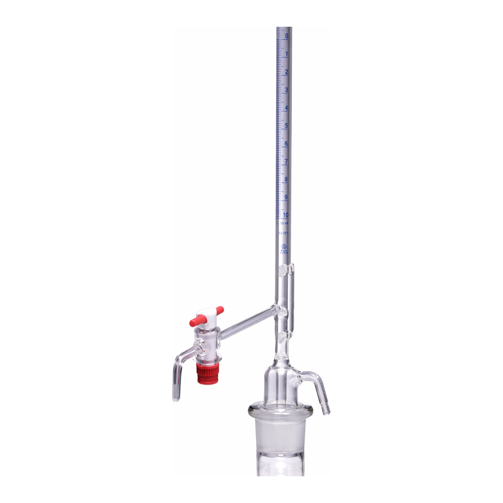 Merck Pyrex Burettes, Schellbach, automatic zero, class AS, PTFE stopcock