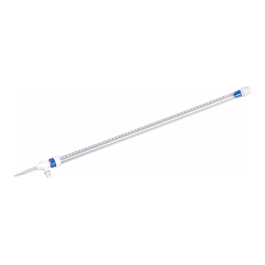 Merck Pyrex economy-grade burette, with PTFE locking stopcock