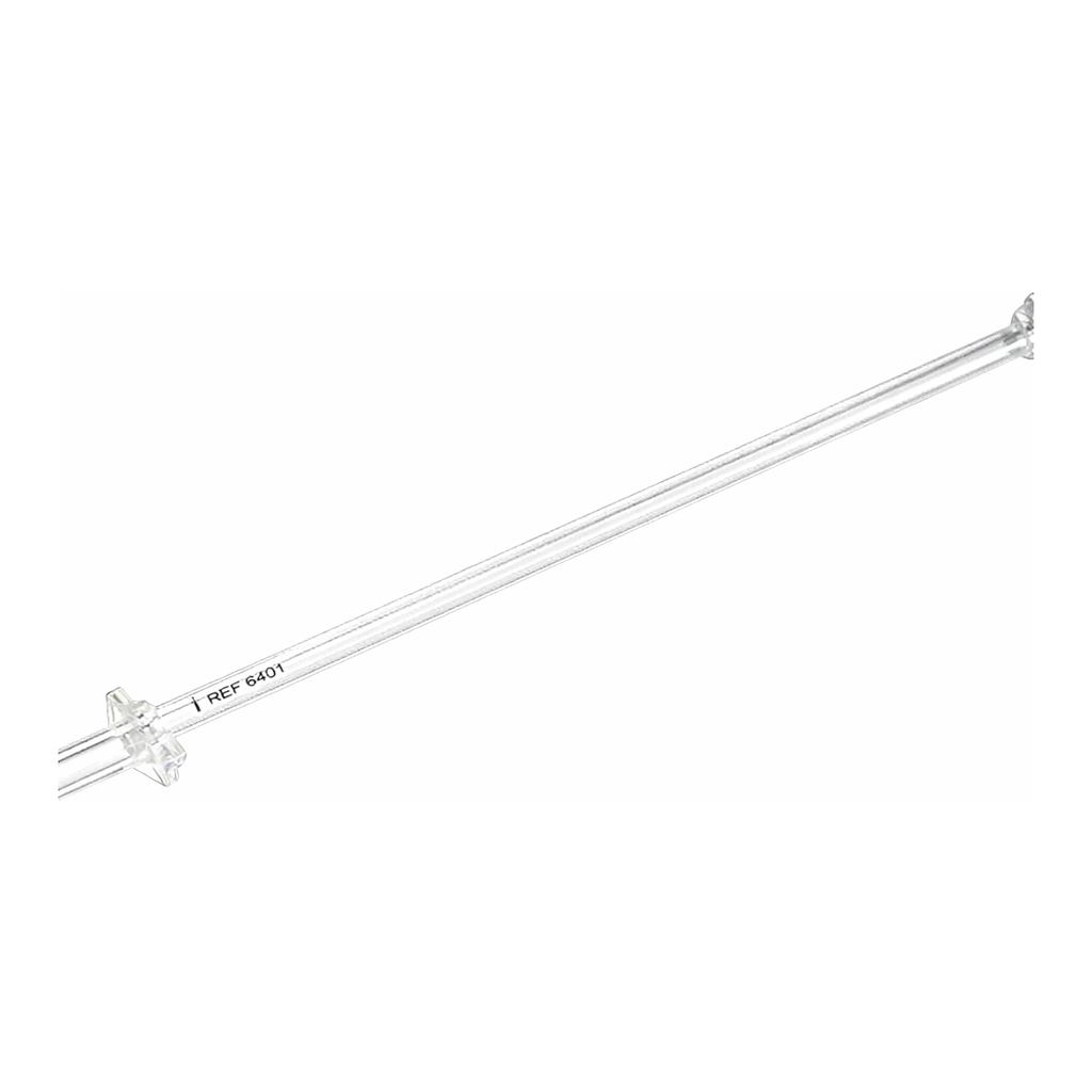 Merck Pyrex micro precision bore funnel top class A burette, with straight ST stopcock