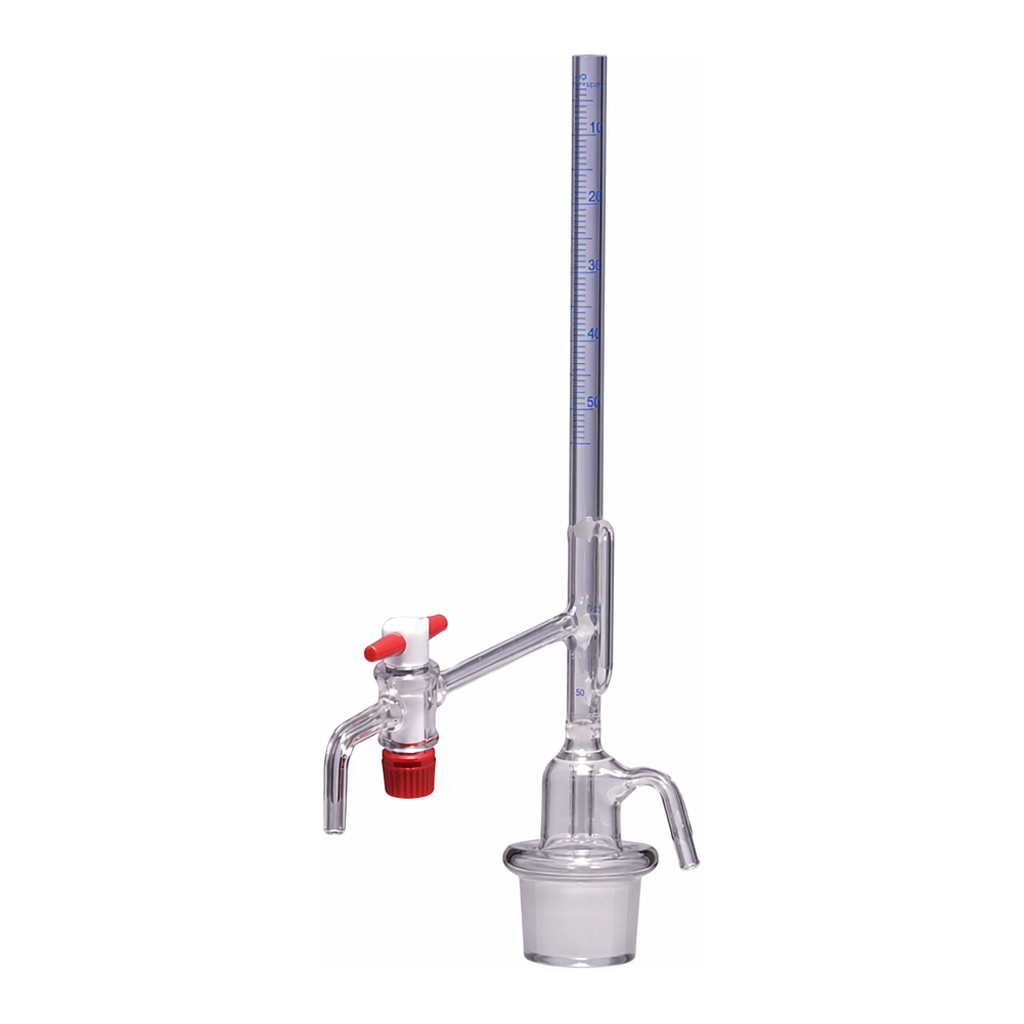 Merck Pyrex Burettes, Schellbach, automatic zero, class AS, PTFE stopcock