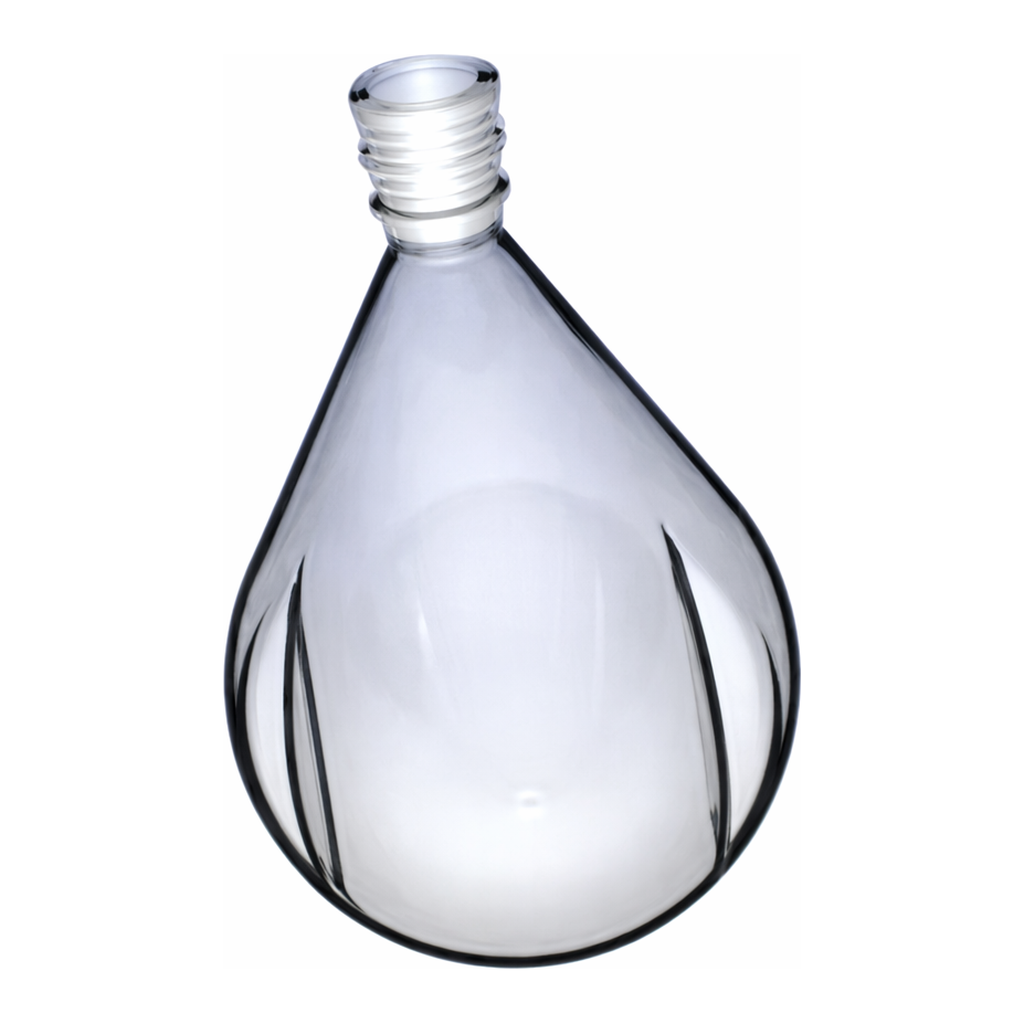 Merck Ace drying flask, pear-shaped, with side indents