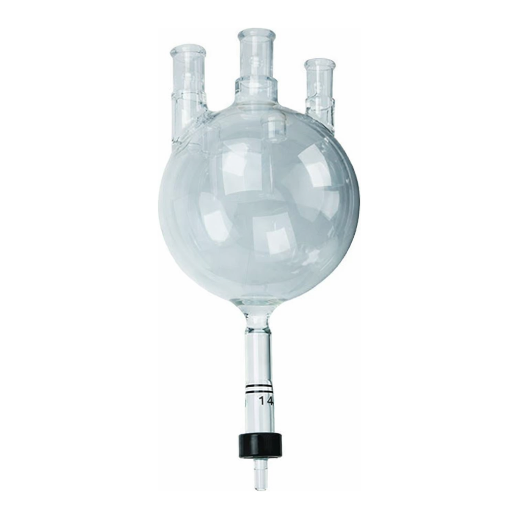 Merck Ace spherical reaction flask with three vertical necks