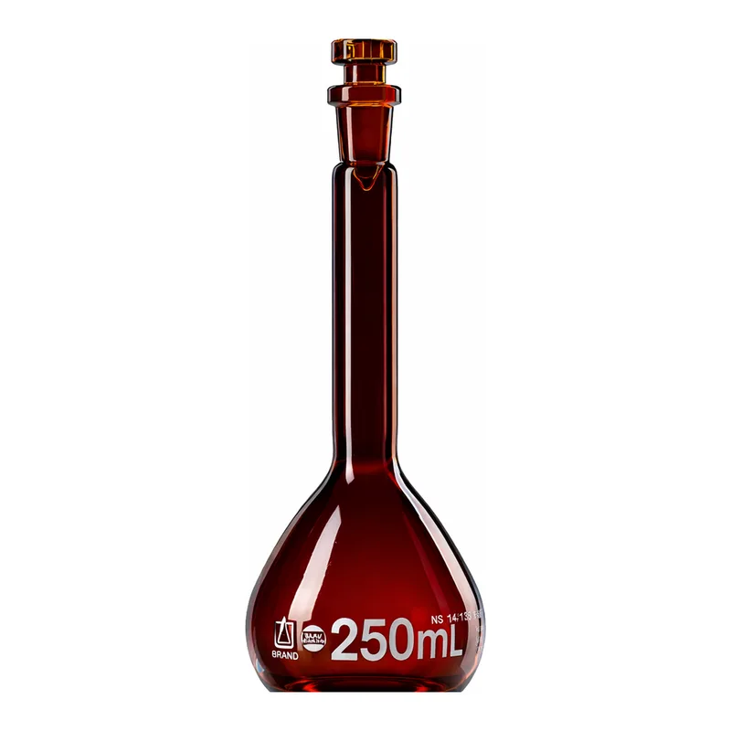 Merck BRAND BLAUBRAND volumetric flask, glass stopper, amber glass