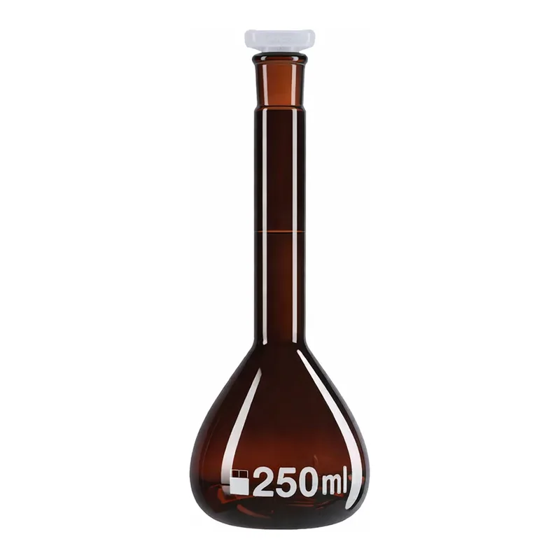 Merck BRAND BLAUBRAND volumetric flask, PP stopper, amber glass