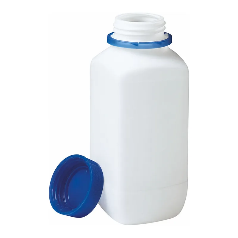 Merck BRAND square bottle with tamper-proof screw cap, PE-HD