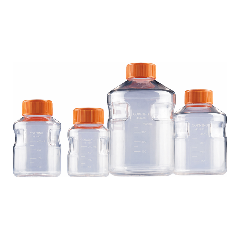 Merck Corning Easy-Grip round, plastic, storage bottles