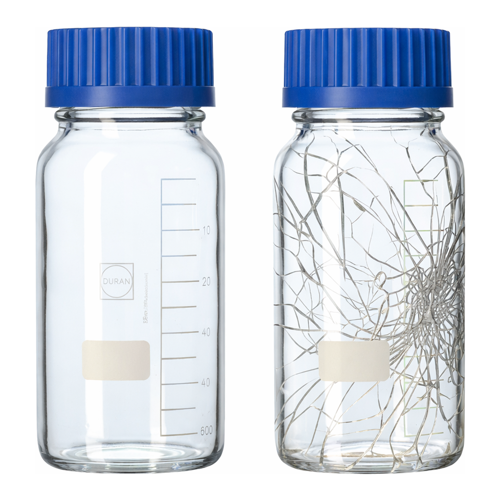 Merck Duran GLS 80 Protect wide mouth graduated laboratory bottles